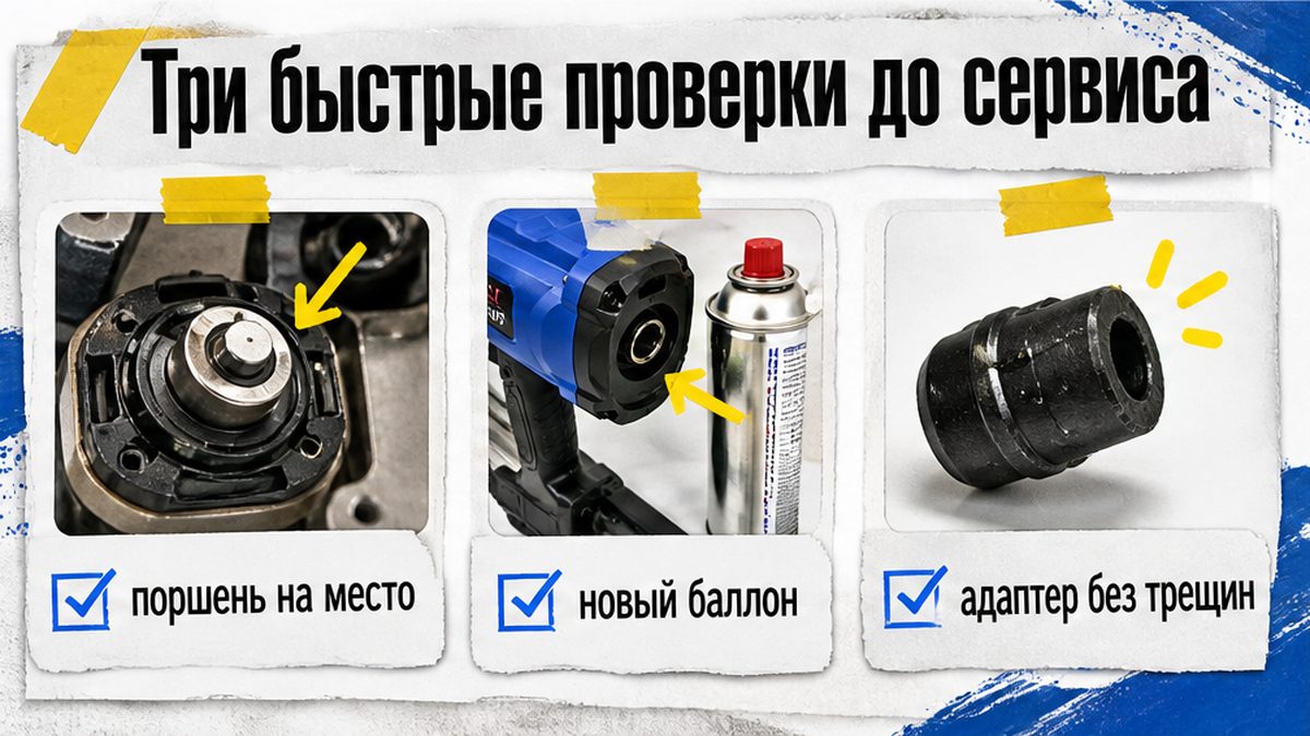 Чеклист до сервиса: поршень, новый баллон, адаптер без трещин