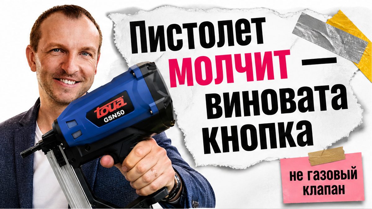 Иллюстрация: газовый монтажный пистолет молчит из‑за кнопки запуска