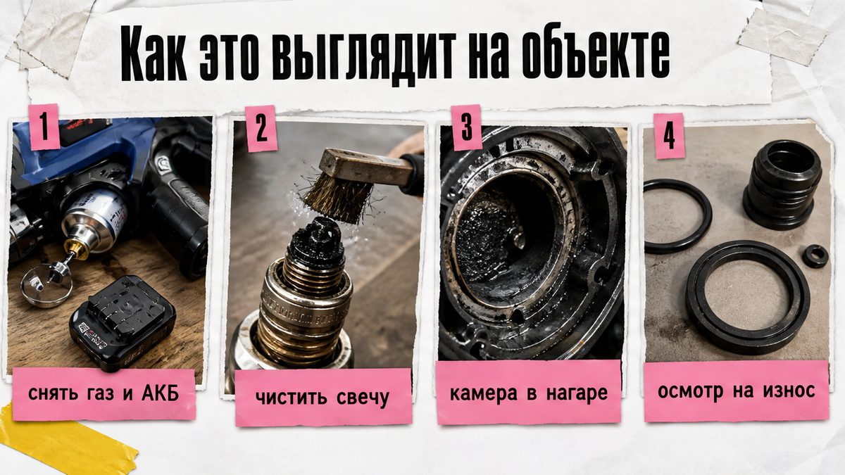 Сравнение на объекте: свеча в нагаре и после чистки