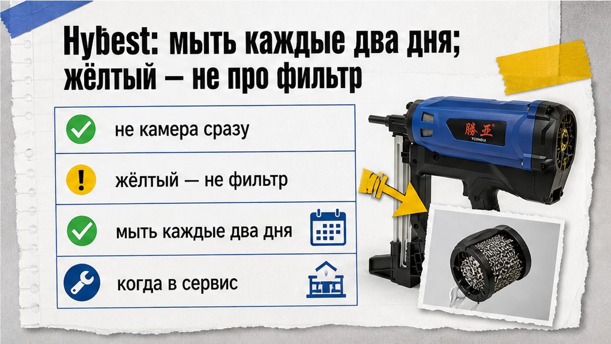 Чеклист Hybest: мыть фильтр каждые два дня, жёлтый индикатор не про фильтр